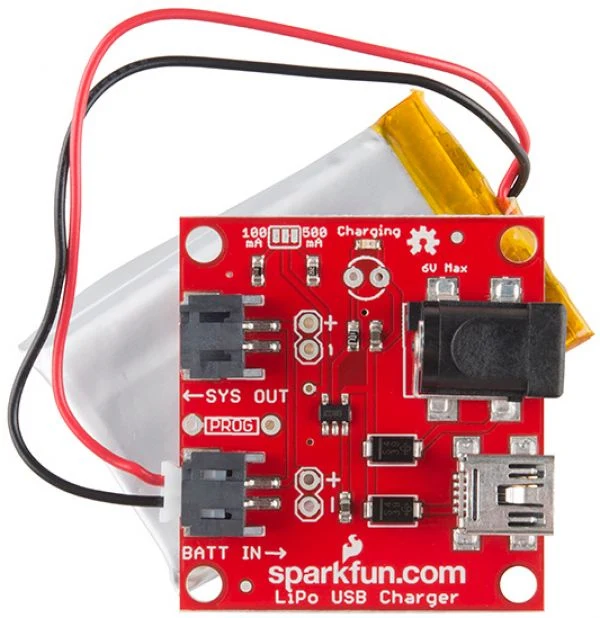 LiPoly Charger - Single Cell 3.7-7V Input
