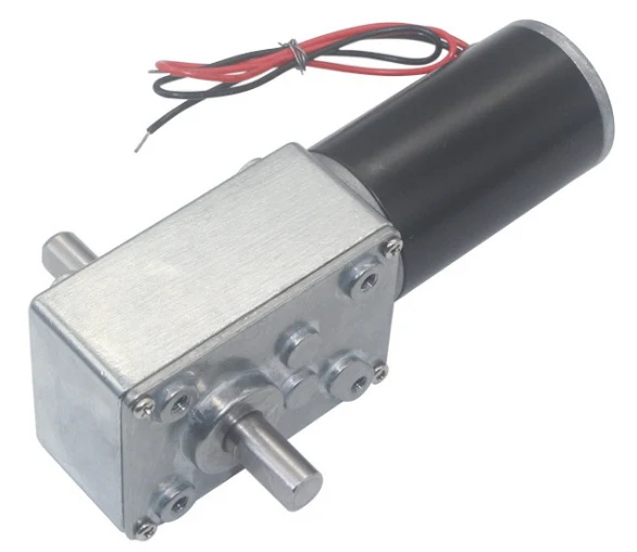 24V 470RPM High Torque Dual Shaft 31D Motor with Worm Gear Reduction