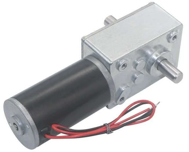 12V 80RPM High Torque Dual Shaft 31D Motor with Worm Gear Reduction