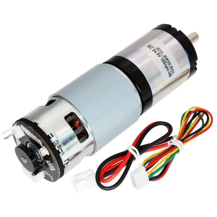 42mm High torque planetary gear motor with encoder - 24V 24RPM