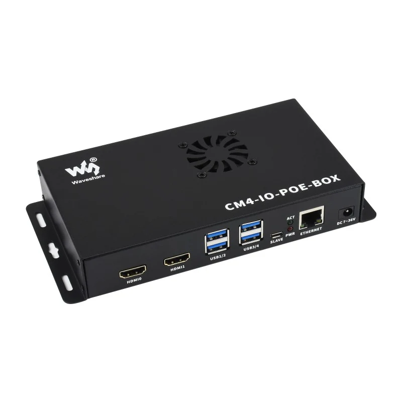 Waveshare PoE Mini-Computer Based on Raspberry Pi CM4 w/ Metal Case & Fan