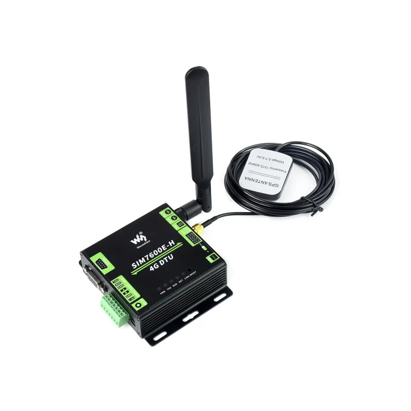 Industrial Grade SIM7600E-H 4G DTU, RS232/485/TTL to 4G LTE, GNSS w/ US Plug