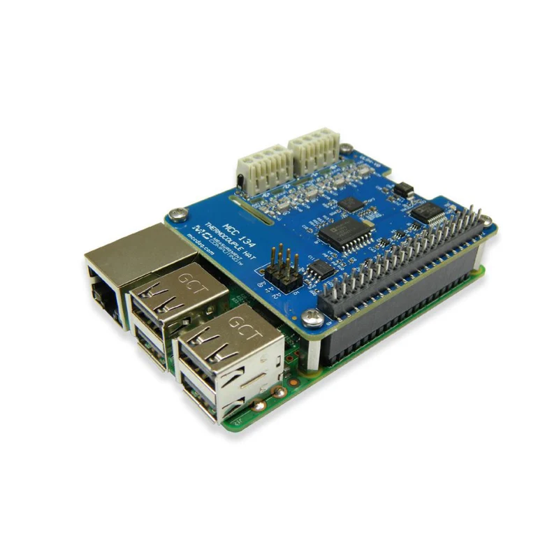 Digilent MCC 134 Thermocouple DAQ HAT for Raspberry Pi