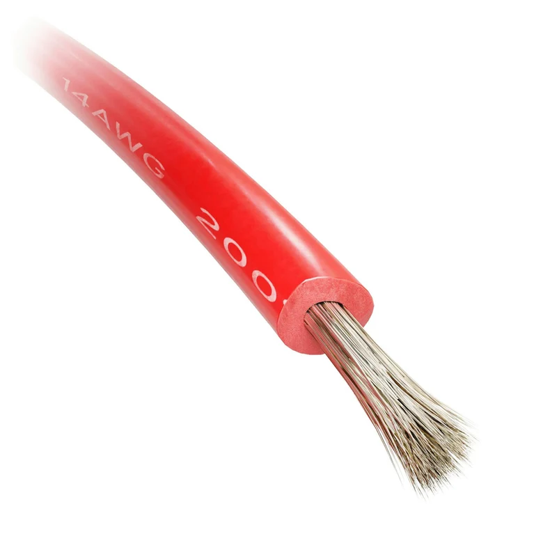 14AWG Red Premium Silicone-Jacket Wire (3m)