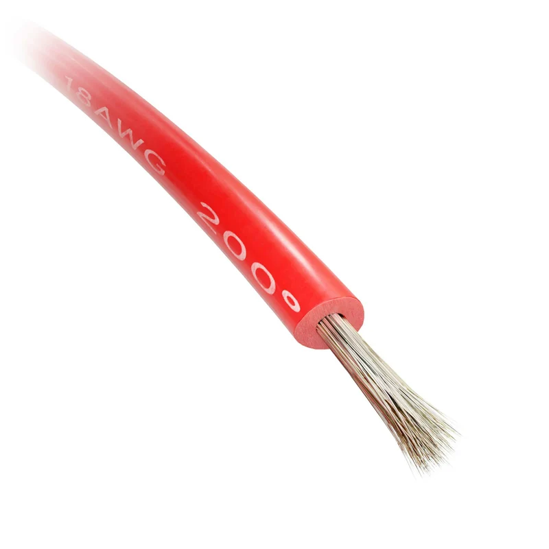 18AWG Red Premium Silicone-Jacket Wire (3m)