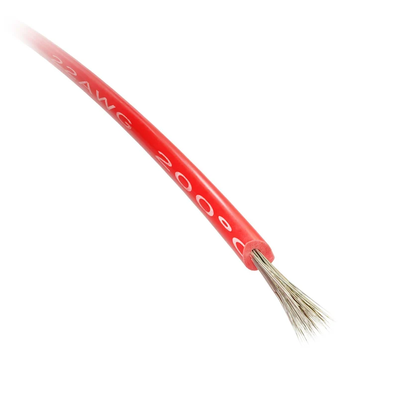 22AWG Red Premium Silicone-Jacket Wire (3m)