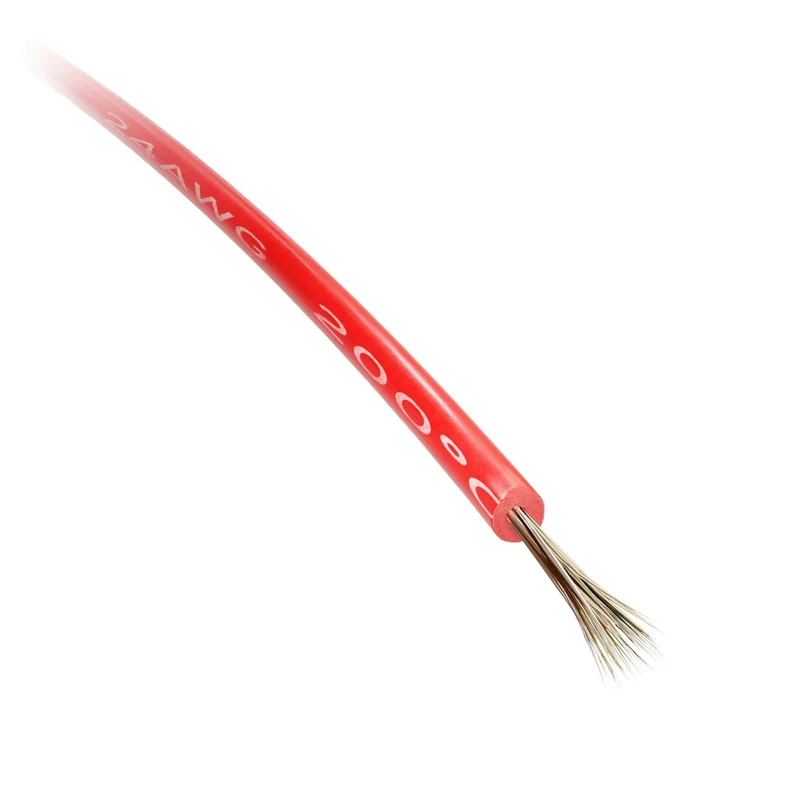 24AWG Red Premium Silicone-Jacket Wire (3m)