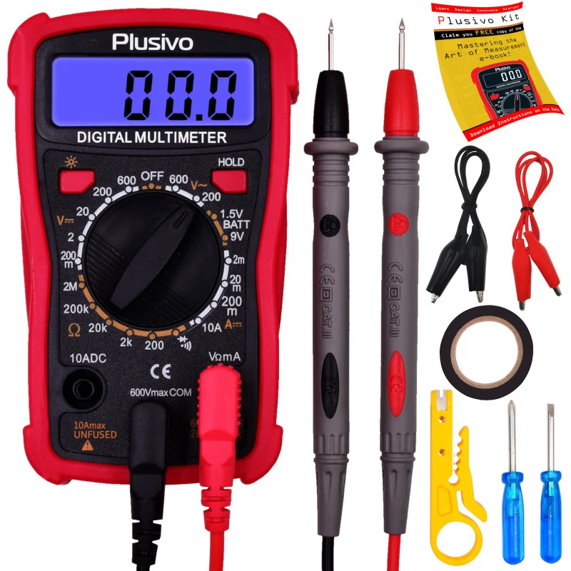 Plusivo Digital Multimeter Kit w/ Test Probes