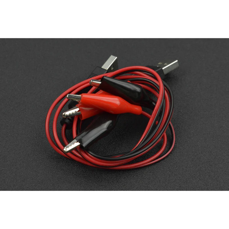Double Alligator Clip to USB Male Cable Pack