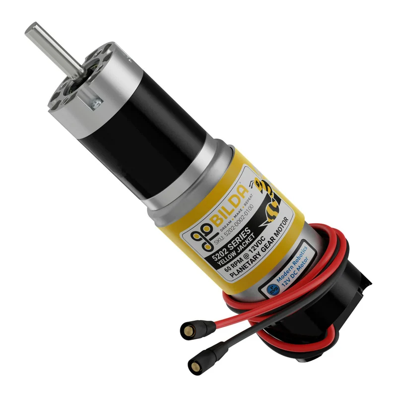 5202 Series Yellow Jacket Planetary Gear Motor (99.5:1, 60 RPM, 3.3-5V Encoder)