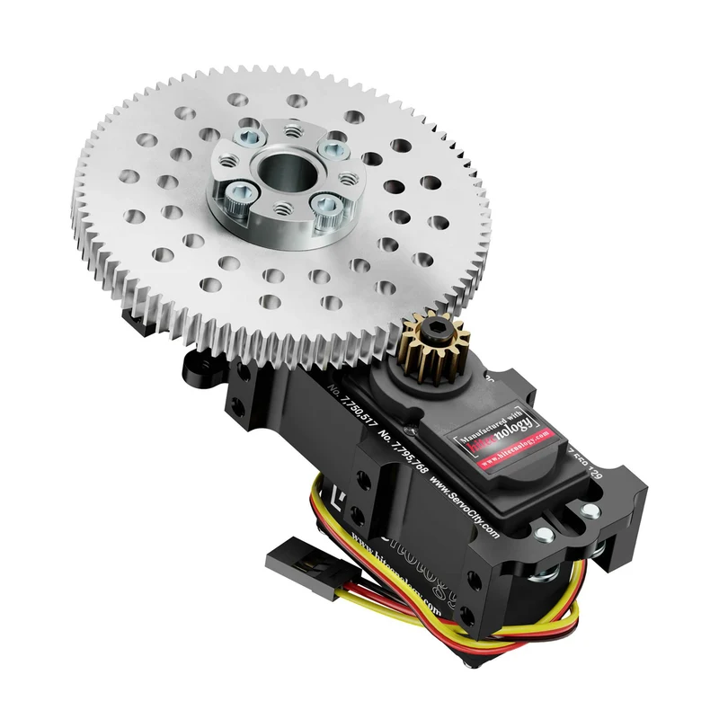 SG20 Series Servo Gearbox (7:1 Ratio, Continuous Rotation, 3304 oz-in, 10 RPM)