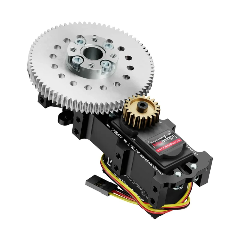 SG20 Series Servo Gearbox (3.8:1 Ratio, Continuous Rotation, 1794 oz-in, 18 RPM)