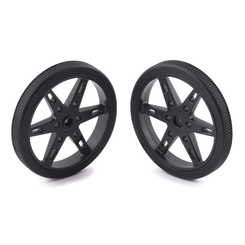 Pololu Wheel Pair for Micro Servo Splines (20T, 4.8 mm) 60 x 8 mm (Black)