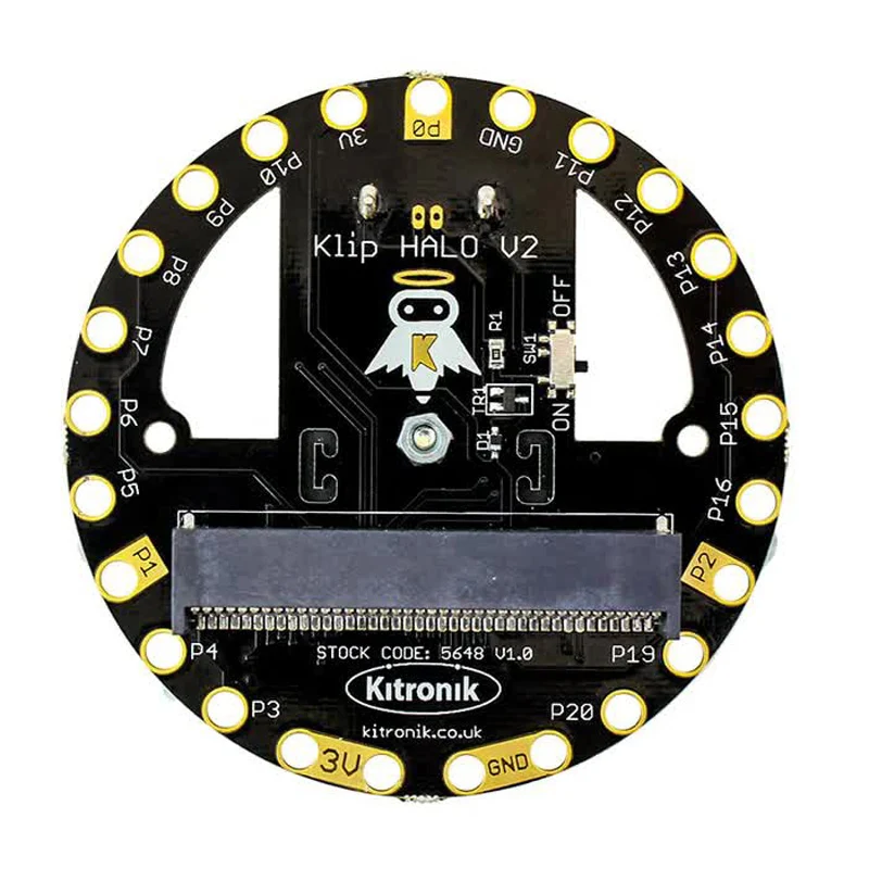 Kitronik Klip Halo V2.0 for BBC micro:bit V1 w/ Battery Holder