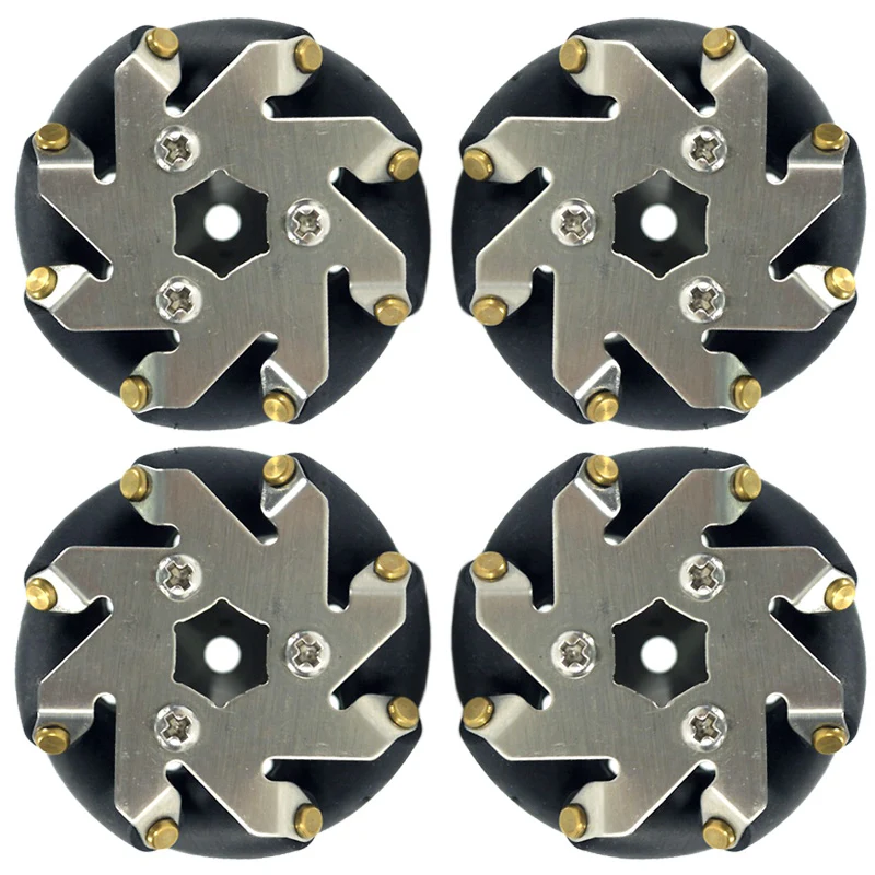 48mm Steel Mecanum Wheel Set (2x Left, 2x Right)