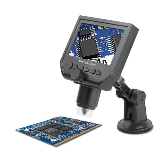 Digital Portable 1-600X 3.6MP Microscope Magnifier w/ 4.3-In HD OLED Display