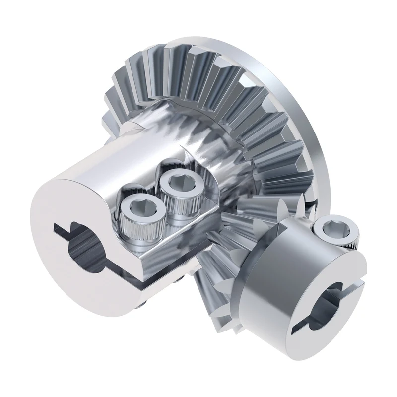 ServoCity 2:1 Bevel Gear Set (1/4" Bore Pinion, 1/4" Bore Spur)