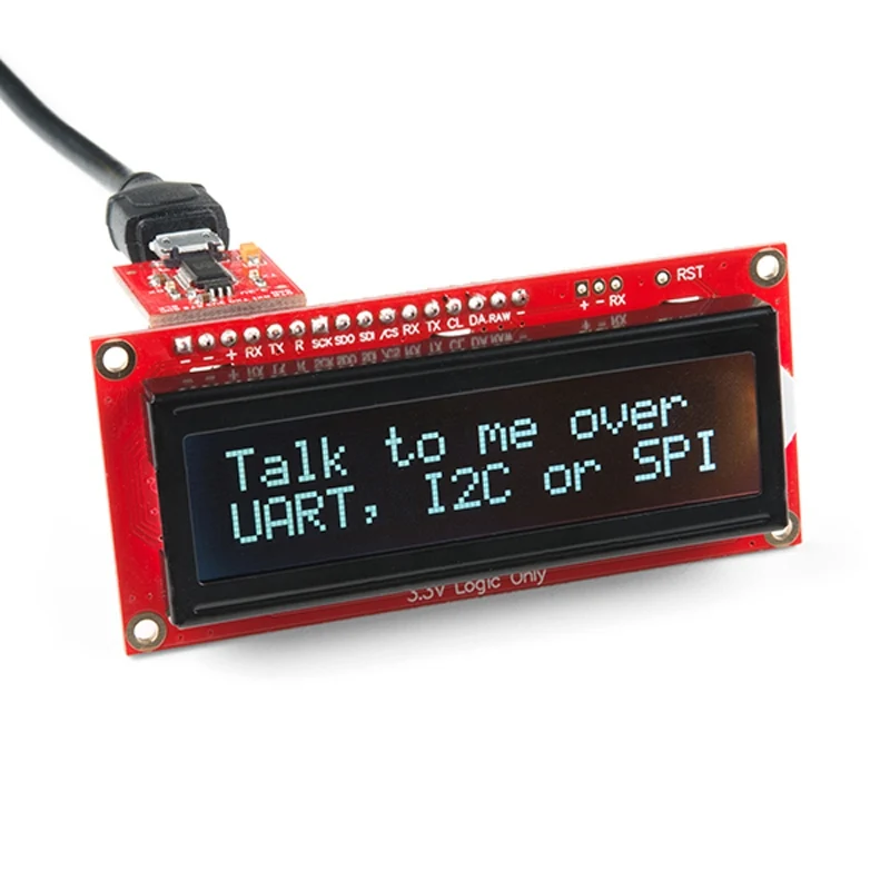 SparkFun 16x2 Character LCD Display RBG on Black 3.3V