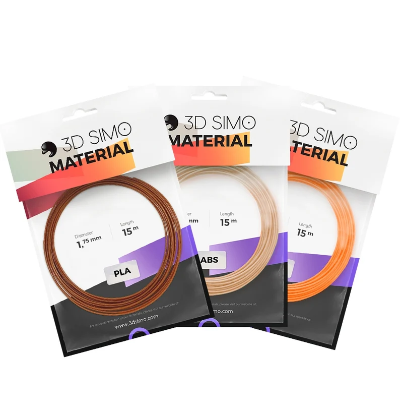 3Dsimo Printing Pen PLA 1.75mm Filament Pack (Brown/Beige/Orange)
