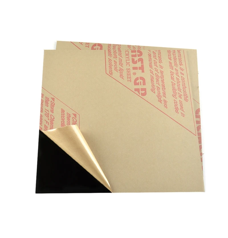 Acrylic 3mm Sheet 12" x 12" Black (2pcs)