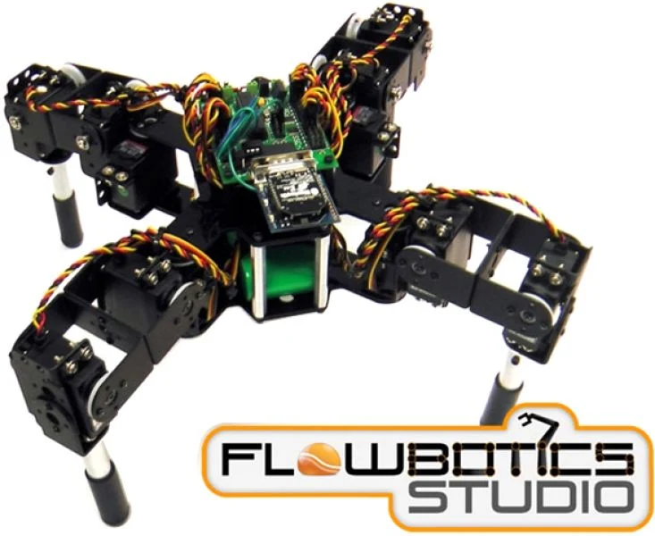 Lynxmotion Symmetric Quadruped Kit (FlowBotics Studio)