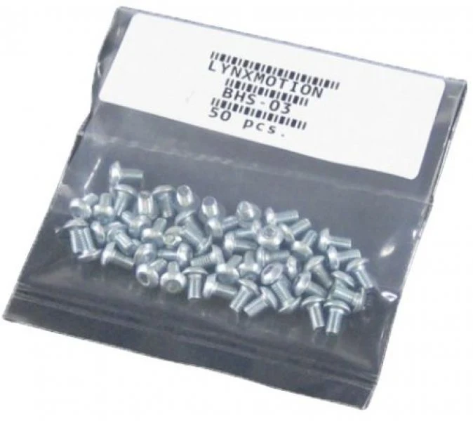 Lynxmotion Steel Button Head Screw - 3mm x 5mm (50)