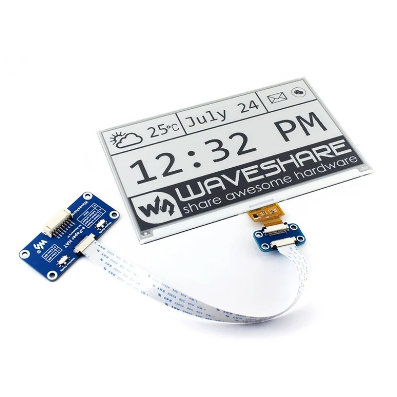 640x384, 7.5" E-Ink display HAT for Raspberry Pi