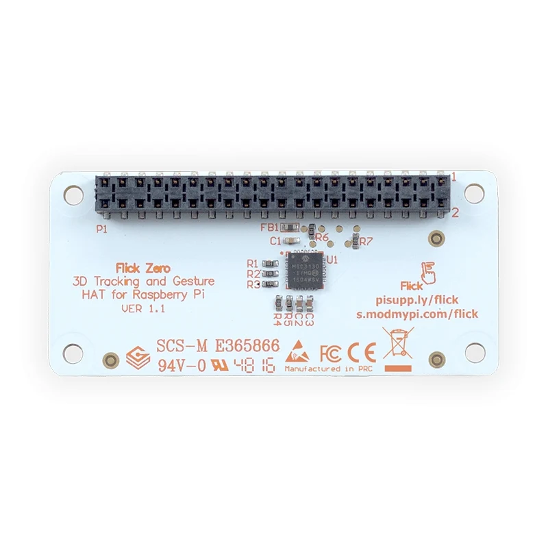 Flick Zero 3D Tracking & Gesture pHAT for Raspberry Pi Zero