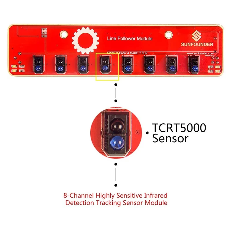 8-Channel Infrared Detection Tracking Sensor Module