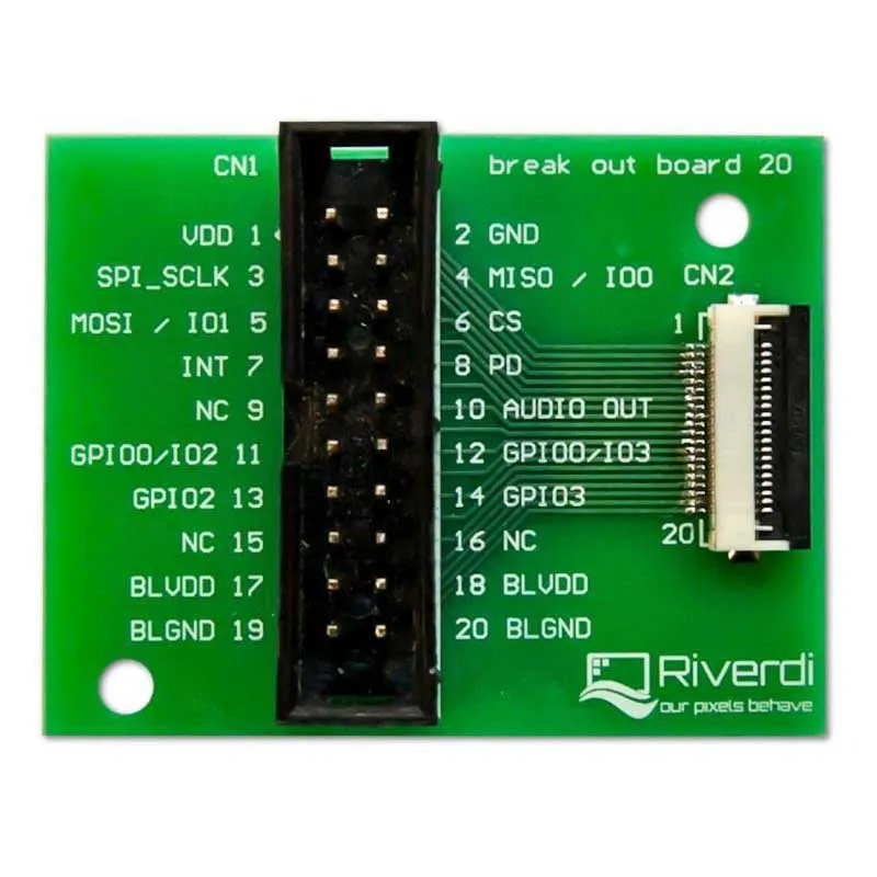 Riverdi Breakout Board ZIF-20 to IDC-20