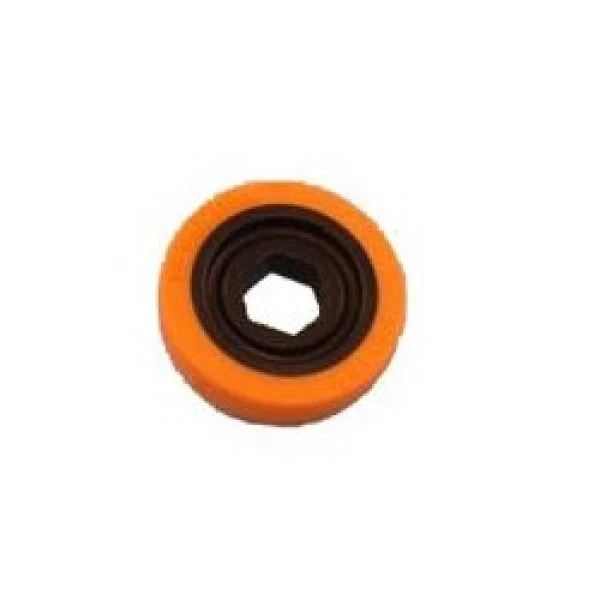 BaneBots Wheel, 1-5/8" x 0.4", 1/2" Hex Mount, 40A, Black/Orange