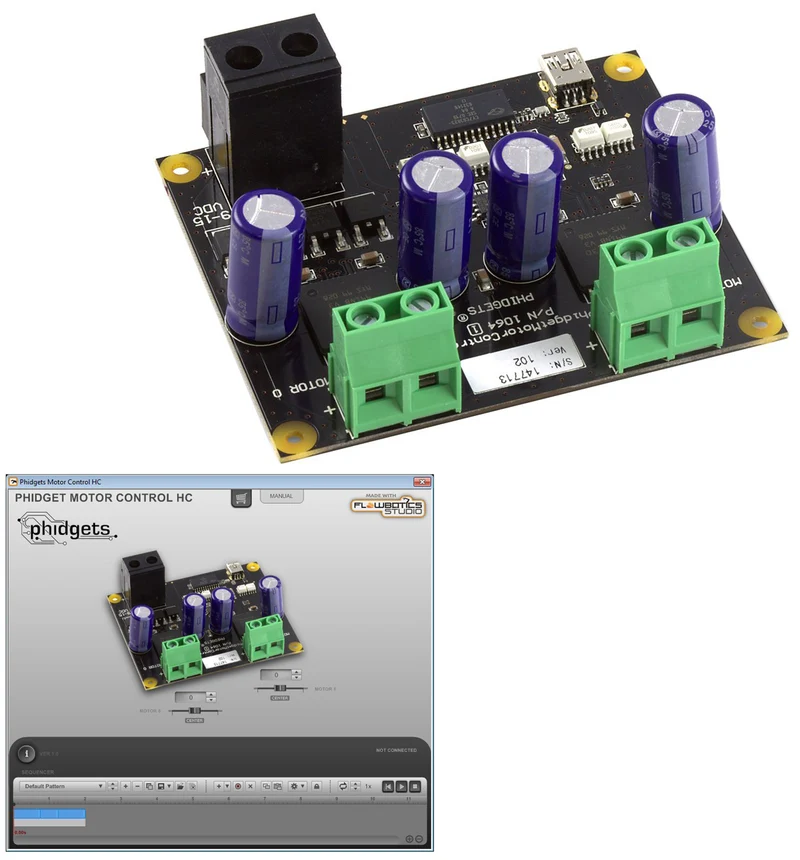 Phidgets USB Dual 14A Motor Controller w/ FlowBotics App