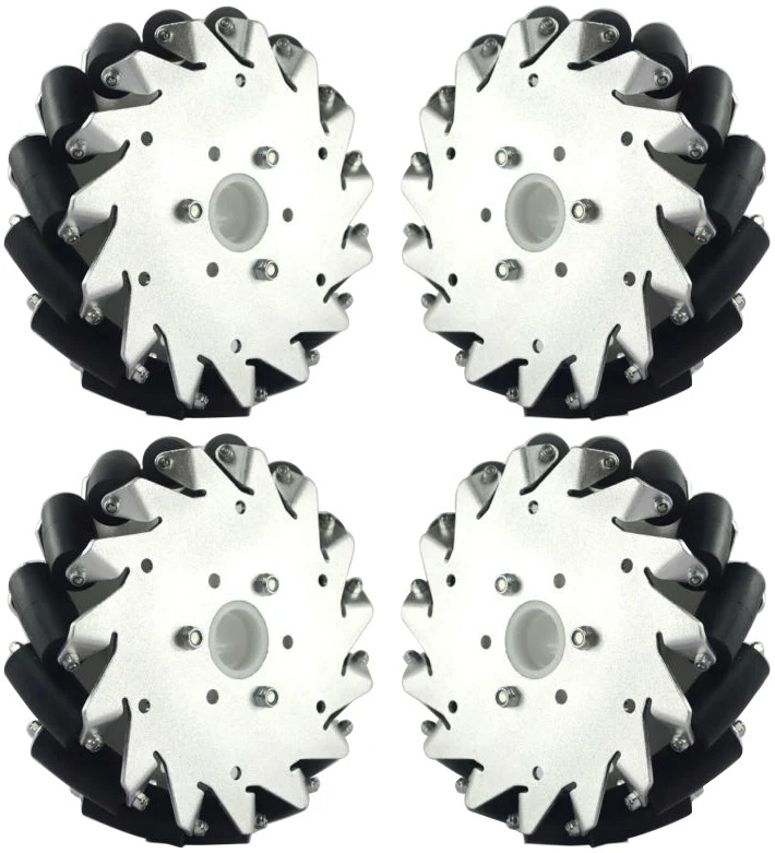152mm Aluminum Mecanum Wheel Set (2x Left, 2x Right)