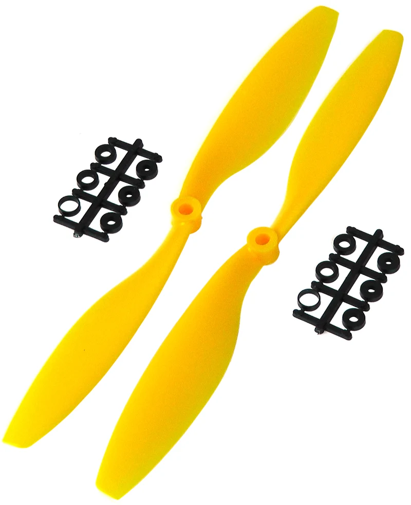 10" x 4.5" Yellow ABS Counter-Rotating Propeller Pair
