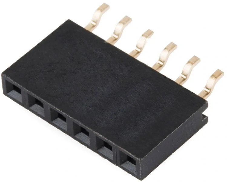 6-pin Right Angle SMD Female Header