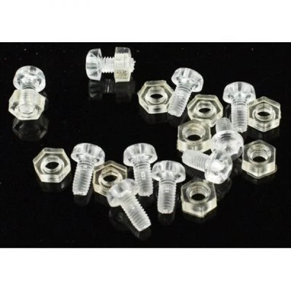 M3 x 6mm Clear Nylon Screws and Nuts (10)