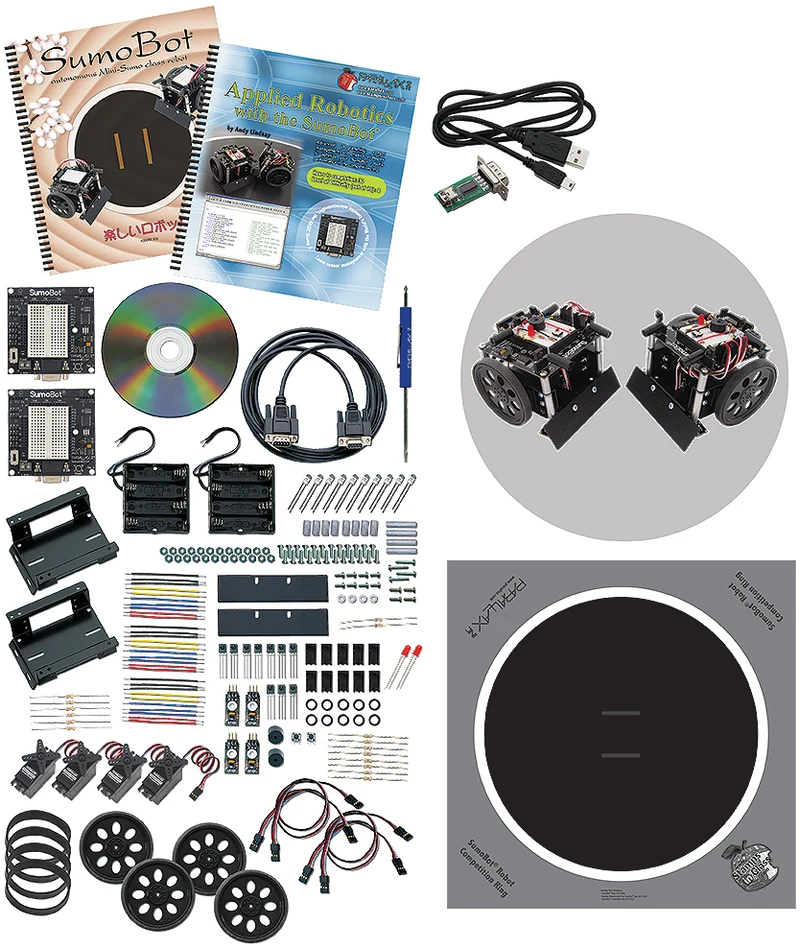 Parallax SumoBot Robot Competition Kit (Serial with USB Adapter and Cable)