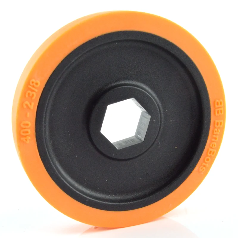 BaneBots Wheel, 2-3/8" x 0.4", 1/2" Hex Mount, 40A, Black/Orange