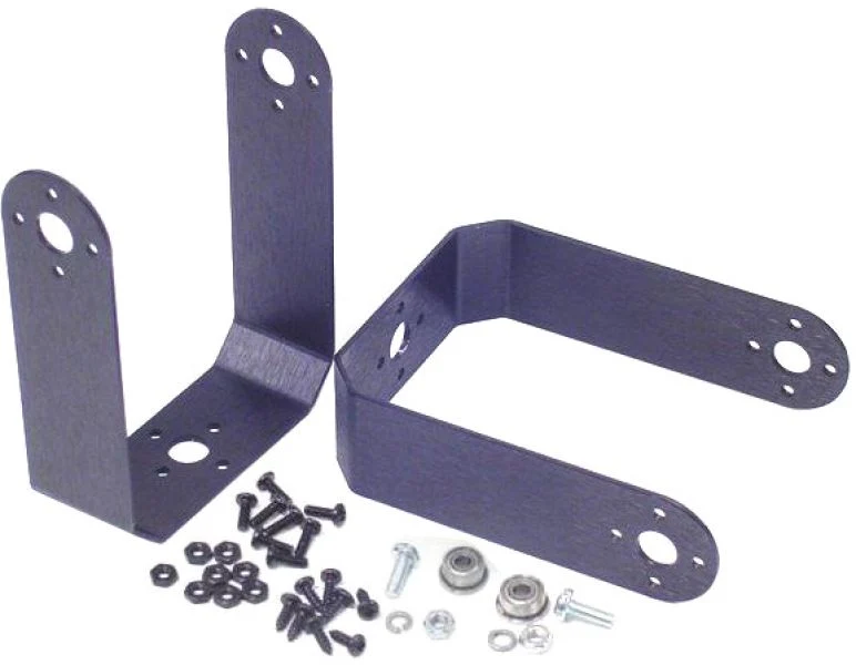 Lynxmotion Aluminum Long "C" Large Servo Bracket Two Pack (Blk) ASB-203