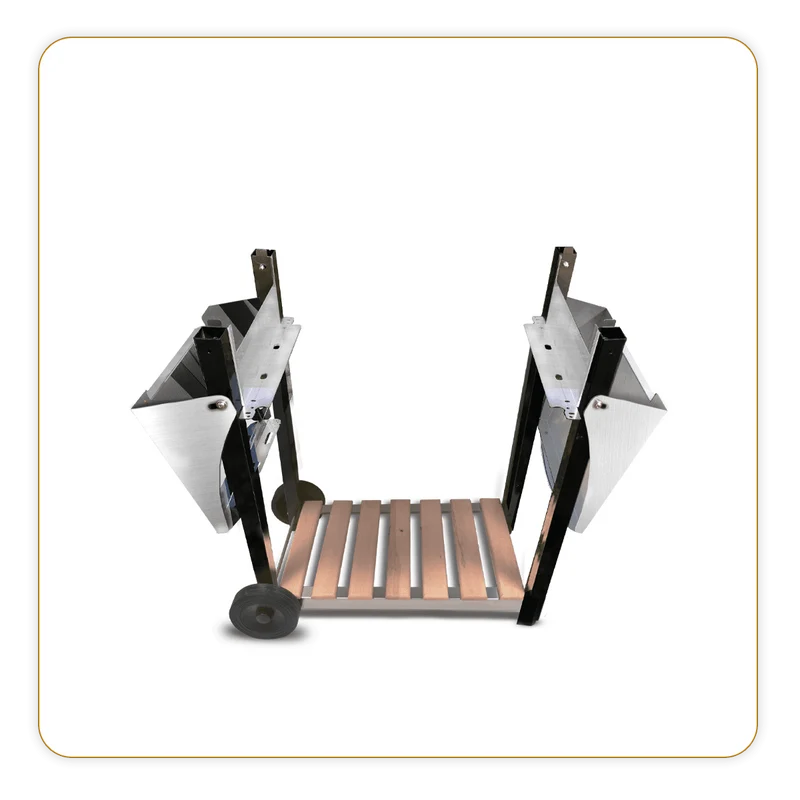 Chariot pour Plancha Aquitaine Pro, Inox et Bois