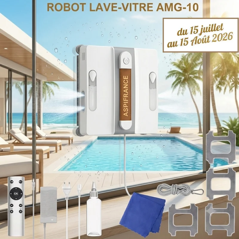 Robot Lave-vitre AMG-10 – Nettoyage Automatique Sans Trace - 22cm - Spécial Été