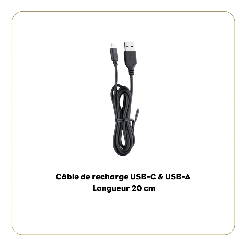 Câble de recharge USB-C & USB-A Longueur 20 cm