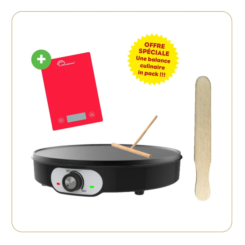 Bundle, Crêpière First Rouge & Balance culinaire Starty Rouge
