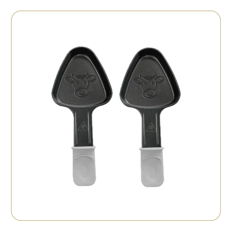 Lot de 2 poêlons à raclette universels triangulaires blancs, Les Meuuuh
