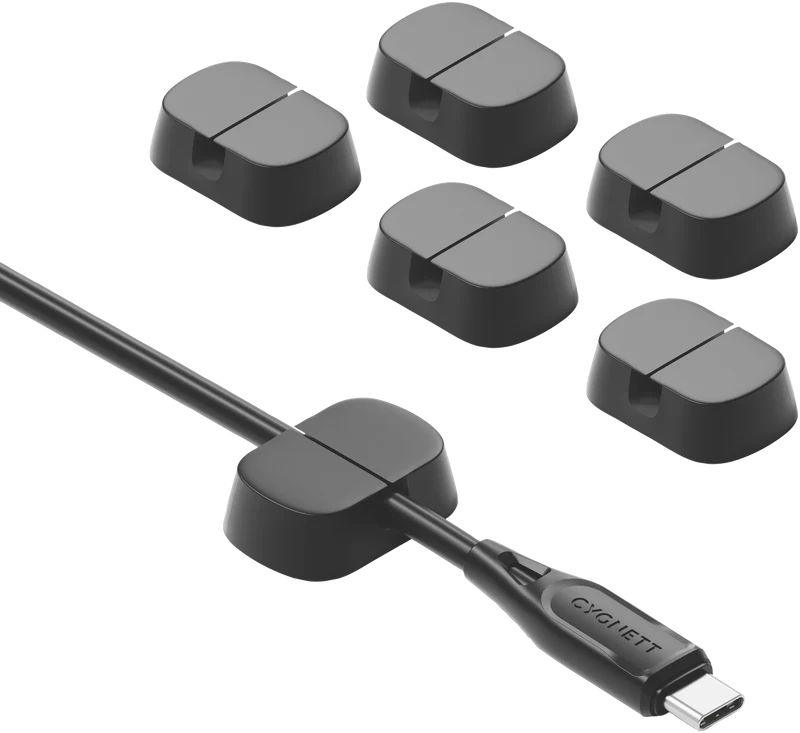 Cygnett Dual Slot Cable Organisers 4 Pack (Black)