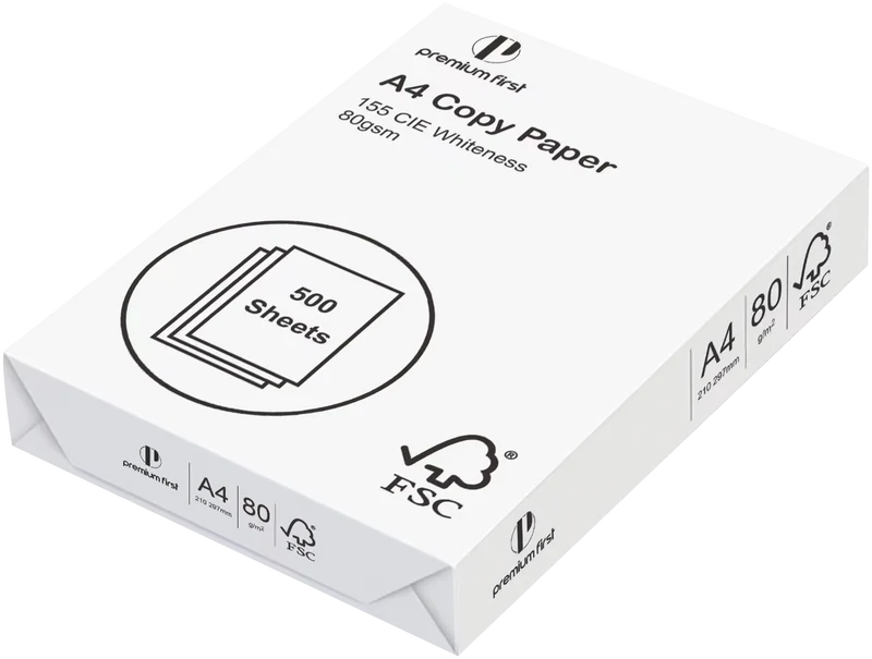 Premium First A4 80GSM Copy Paper - One Ream
